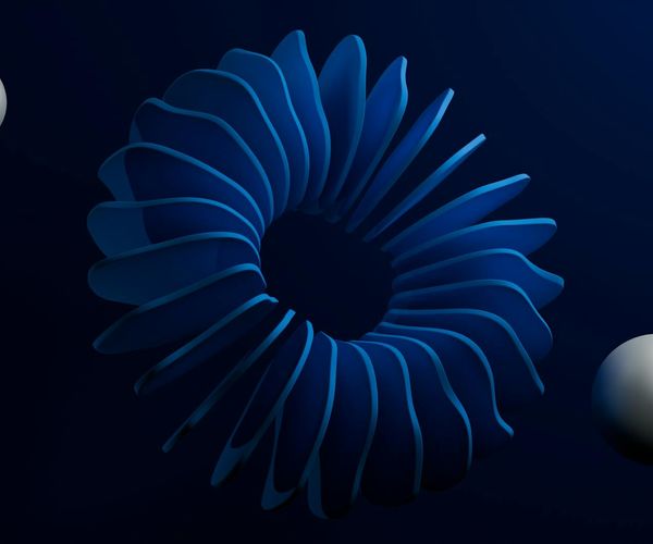 Flowing abstract shapes representing freedom of physical movement